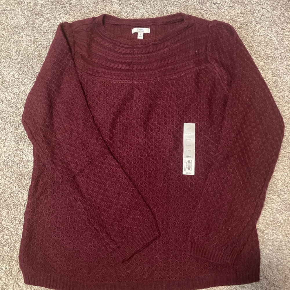 NWT Croft and Barrow Sweater, size L